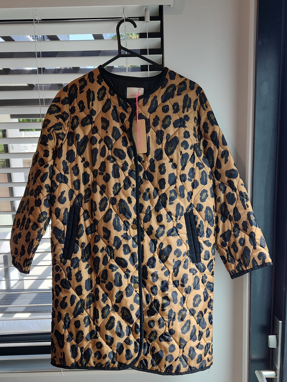 Gorman Quilted Leopard-Print Puffer Coat in Tan and Black Size AU 10/ US 6 BNWT